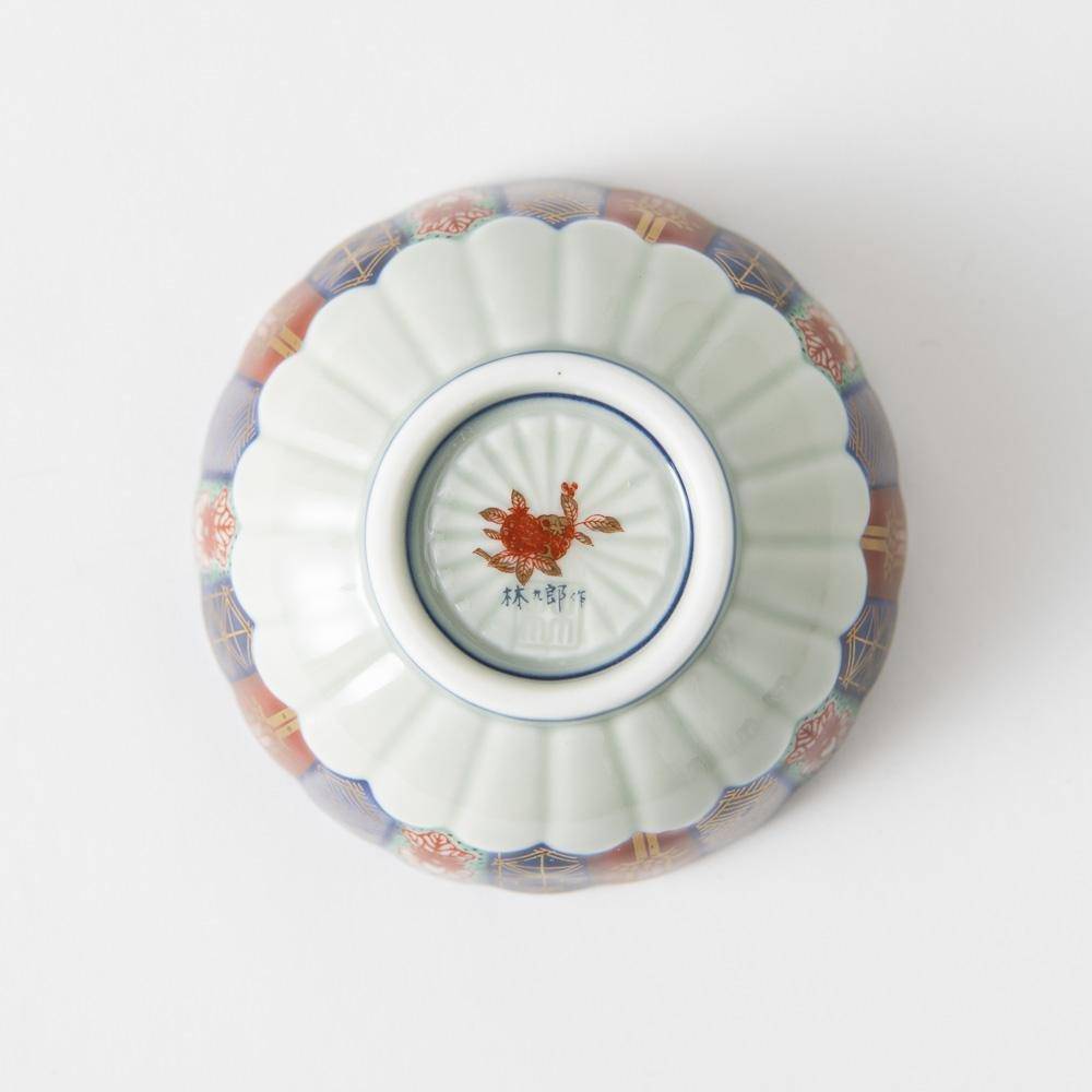 Rinkuro Kiln Old Imari Flower Hasami Kobachi Bowl B - MUSUBI KILN - Quality Japanese Tableware and Gift