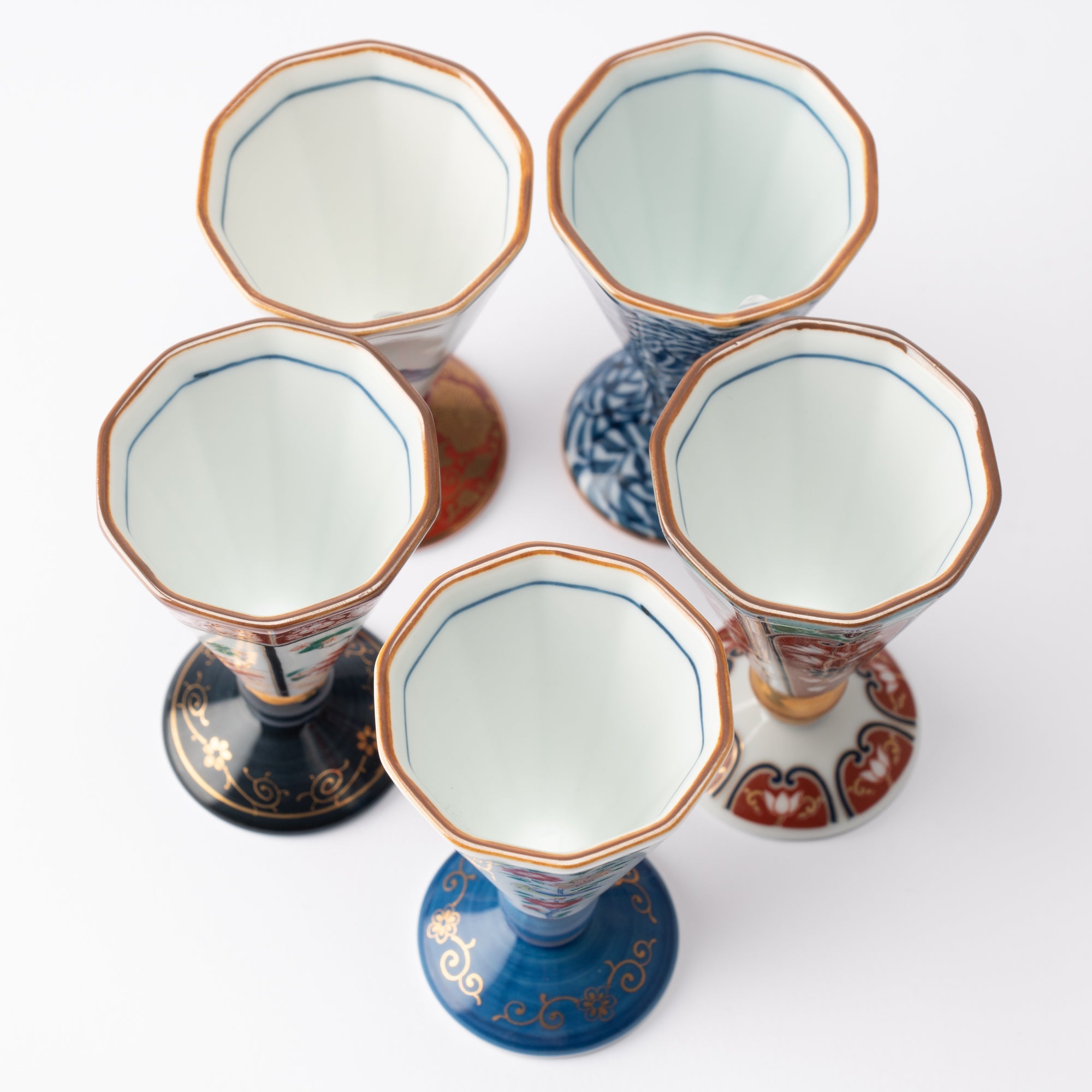 Rinkuro Kiln Old Imari Ochoko Sake Cup Set - MUSUBI KILN - Quality Japanese Tableware and Gift