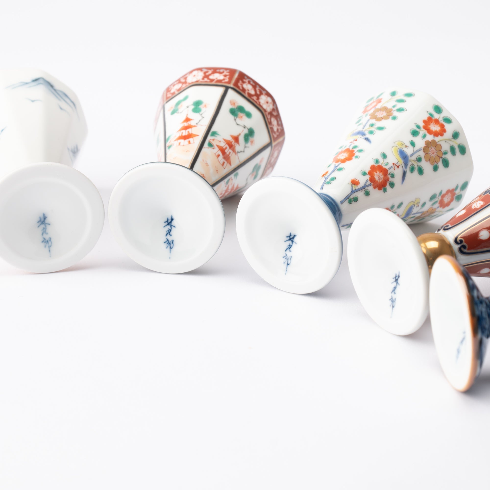 Rinkuro Kiln Old Imari Ochoko Sake Cup Set - MUSUBI KILN - Quality Japanese Tableware and Gift