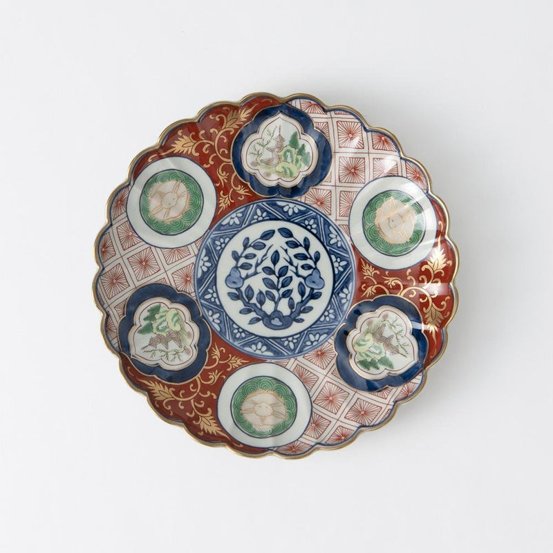 Rinkuro Kiln Old Imari Red Sansui Plate - MUSUBI KILN - Quality Japanese Tableware and Gift