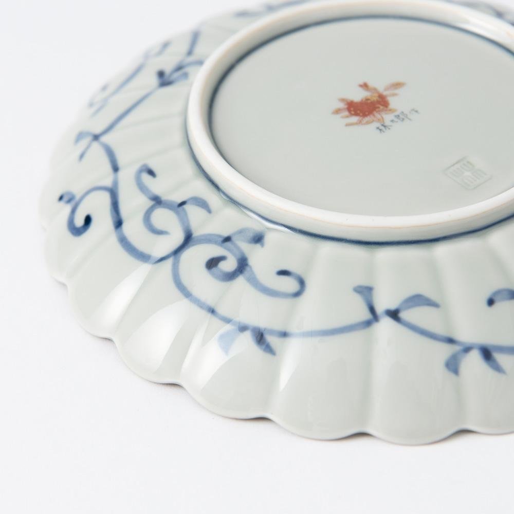 Rinkuro Kiln Old Imari Sakura Hasami Round Plate 6in - MUSUBI KILN - Quality Japanese Tableware and Gift