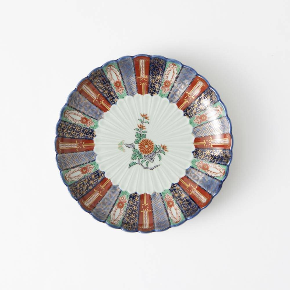 Rinkuro Kiln Old Imari Story Chimon Imari Round Plate - MUSUBI KILN - Quality Japanese Tableware and Gift