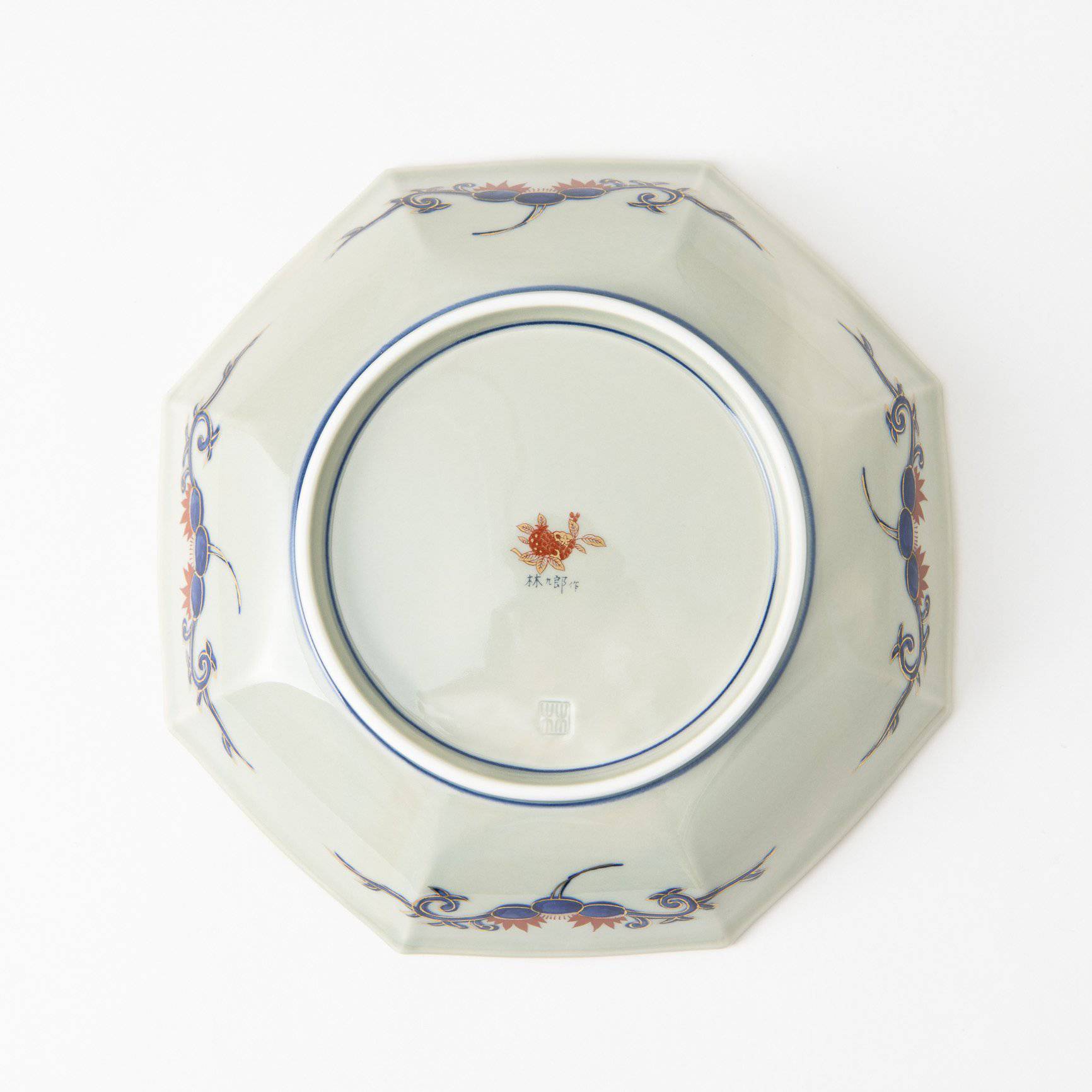 Rinkuro Kiln Old Imari Story Lion and Peony Imari Octagon Bowl - MUSUBI KILN - Quality Japanese Tableware and Gift