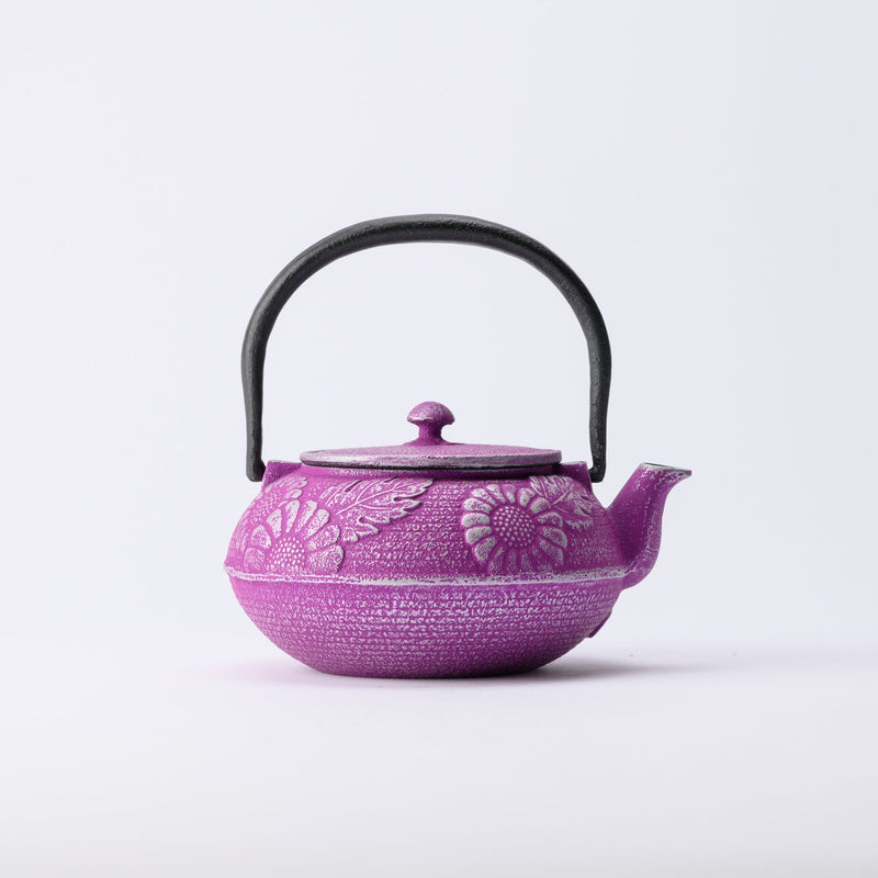 Roji Associates Purple Chrysanthemum Nambu Ironware Cast Iron Teapot - MUSUBI KILN - Quality Japanese Tableware and Gift