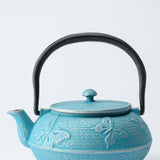 Roji Associates Sky Blue Butterfly Nambu Ironware Cast Iron Teapot - MUSUBI KILN - Quality Japanese Tableware and Gift