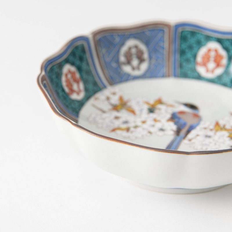 Sakura and Birds Kutani Bowl - MUSUBI KILN - Quality Japanese Tableware and Gift