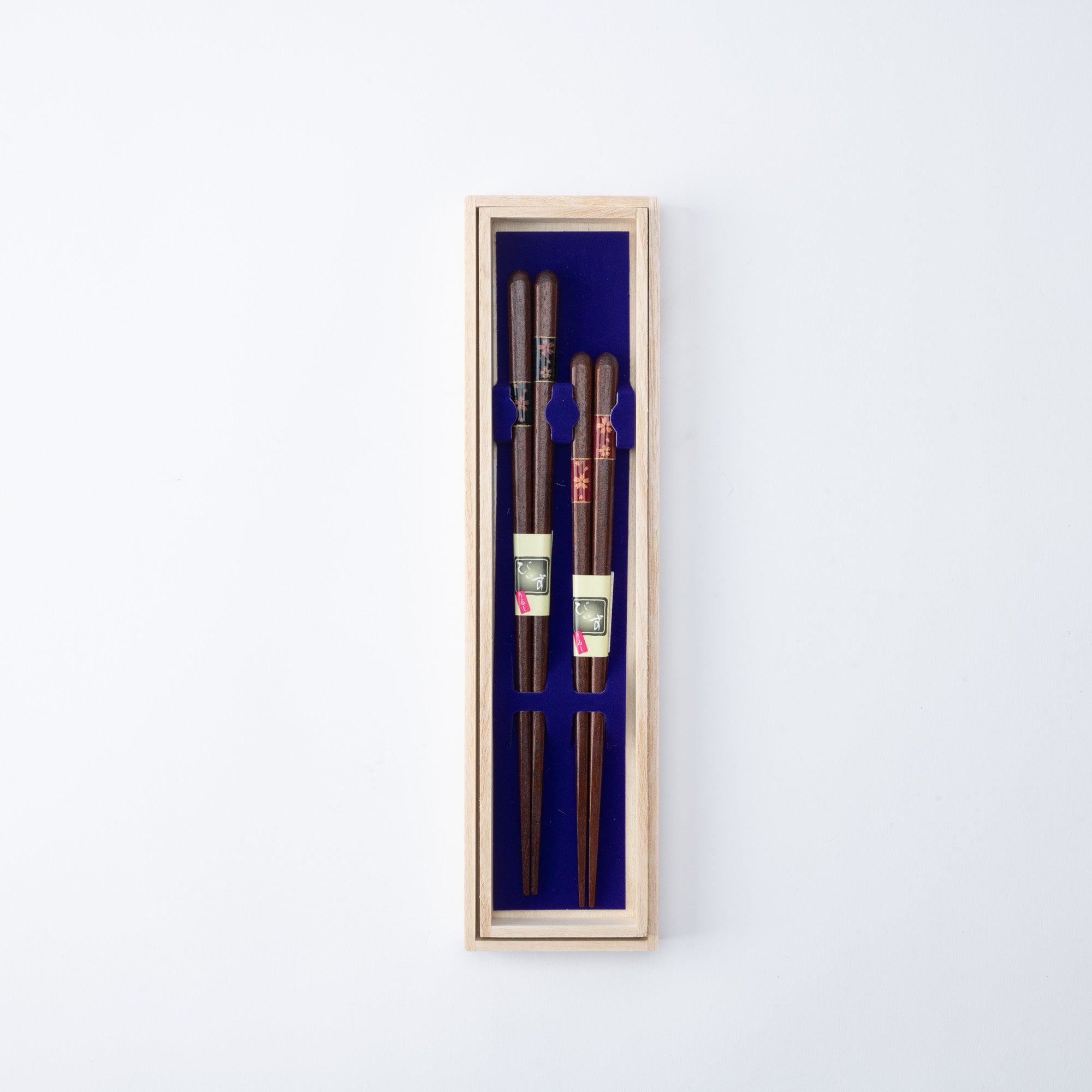 Sakura Dark Brown Wakasa Lacquerware Set of Two Pairs of Chopsticks 23 cm (9 in) and 21 cm (8.3 in) - MUSUBI KILN - Quality Japanese Tableware and Gift