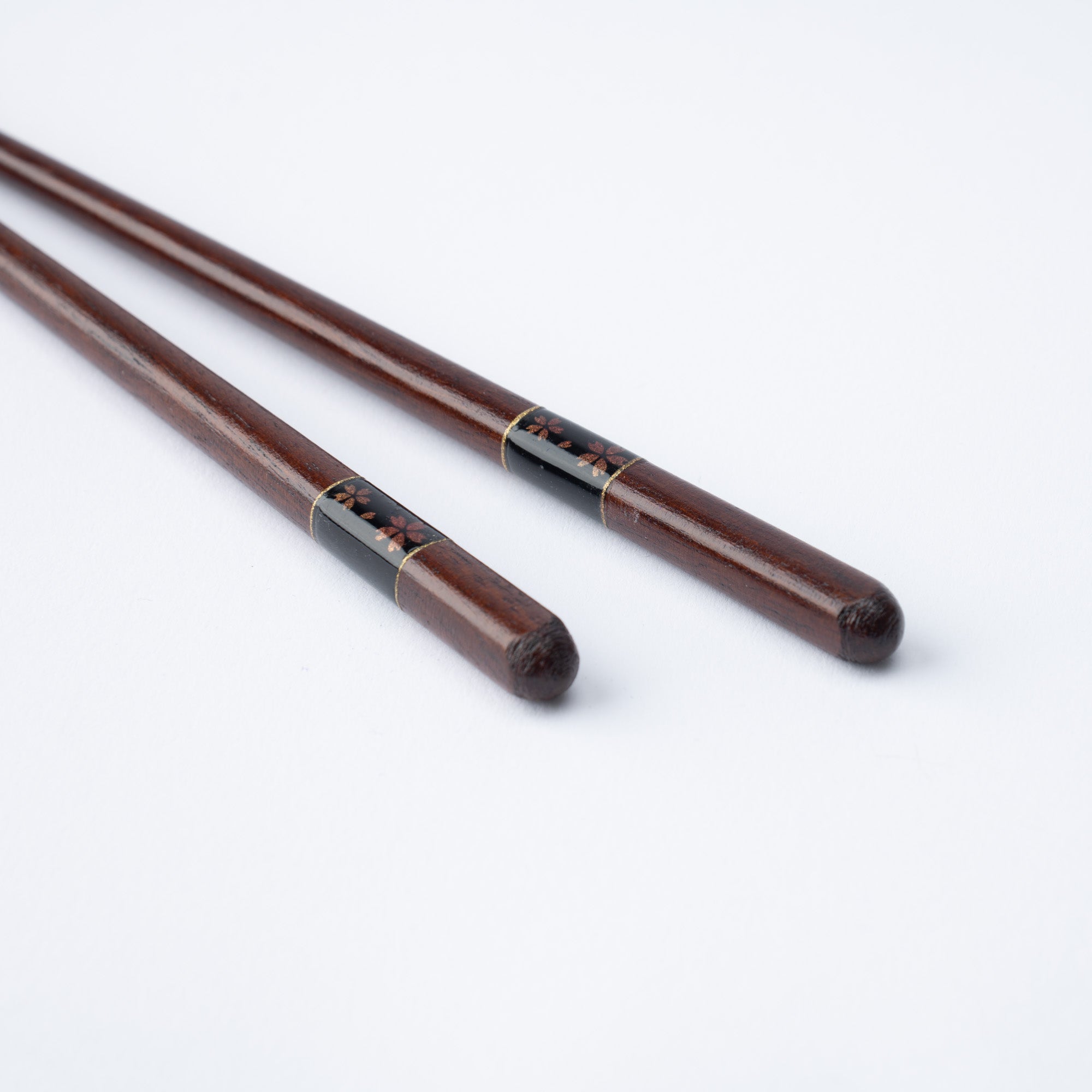 Sakura Dark Brown Wakasa Lacquerware Set of Two Pairs of Chopsticks 23 cm (9 in) and 21 cm (8.3 in) - MUSUBI KILN - Quality Japanese Tableware and Gift