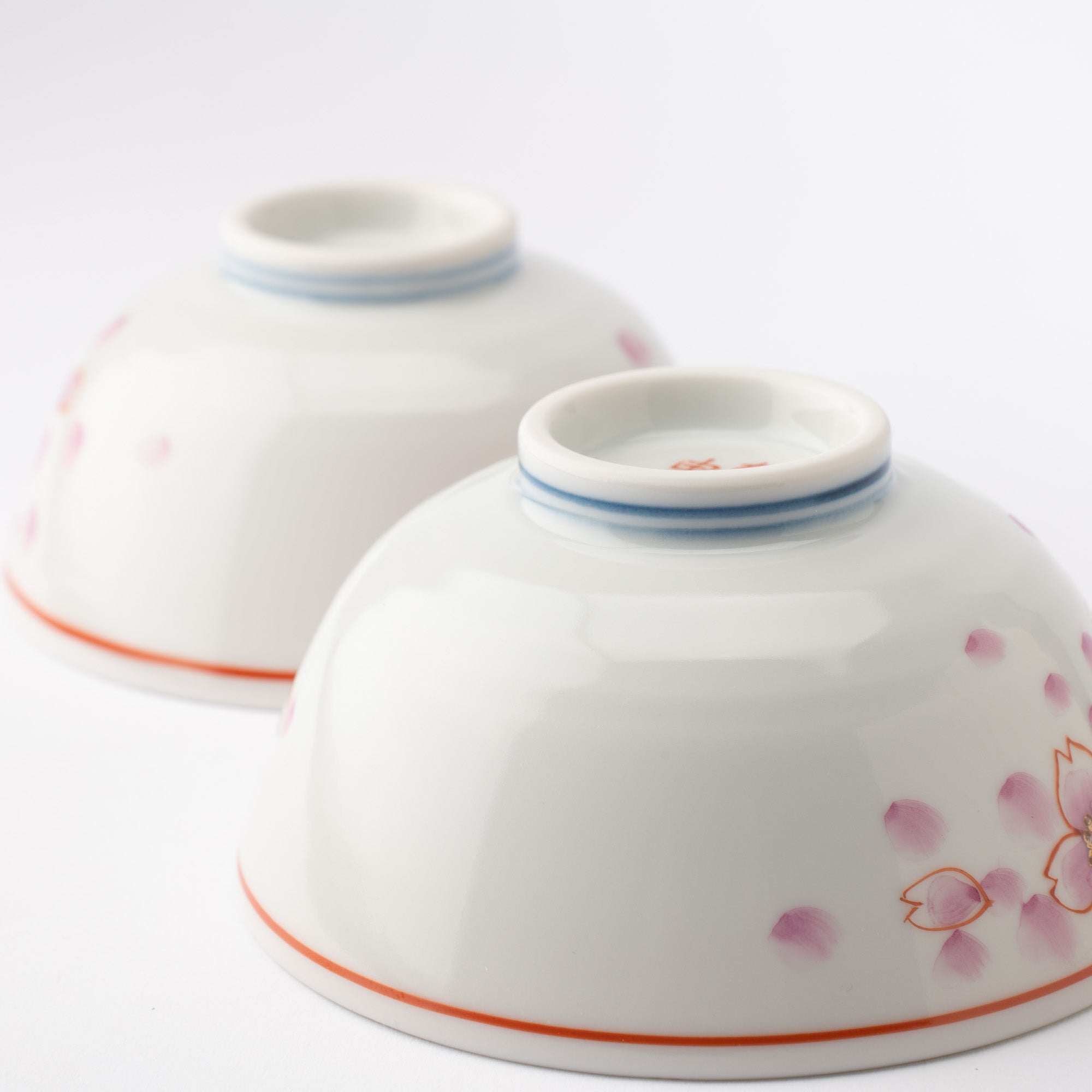 Sakura Kutani Japanese Rice Bowl Pair - MUSUBI KILN - Quality Japanese Tableware and Gift