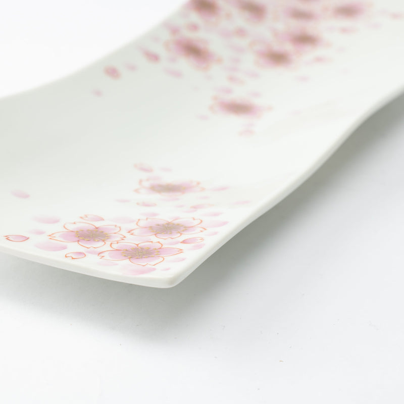 Sakura Kutani Rectangle Plate - MUSUBI KILN - Quality Japanese Tableware and Gift