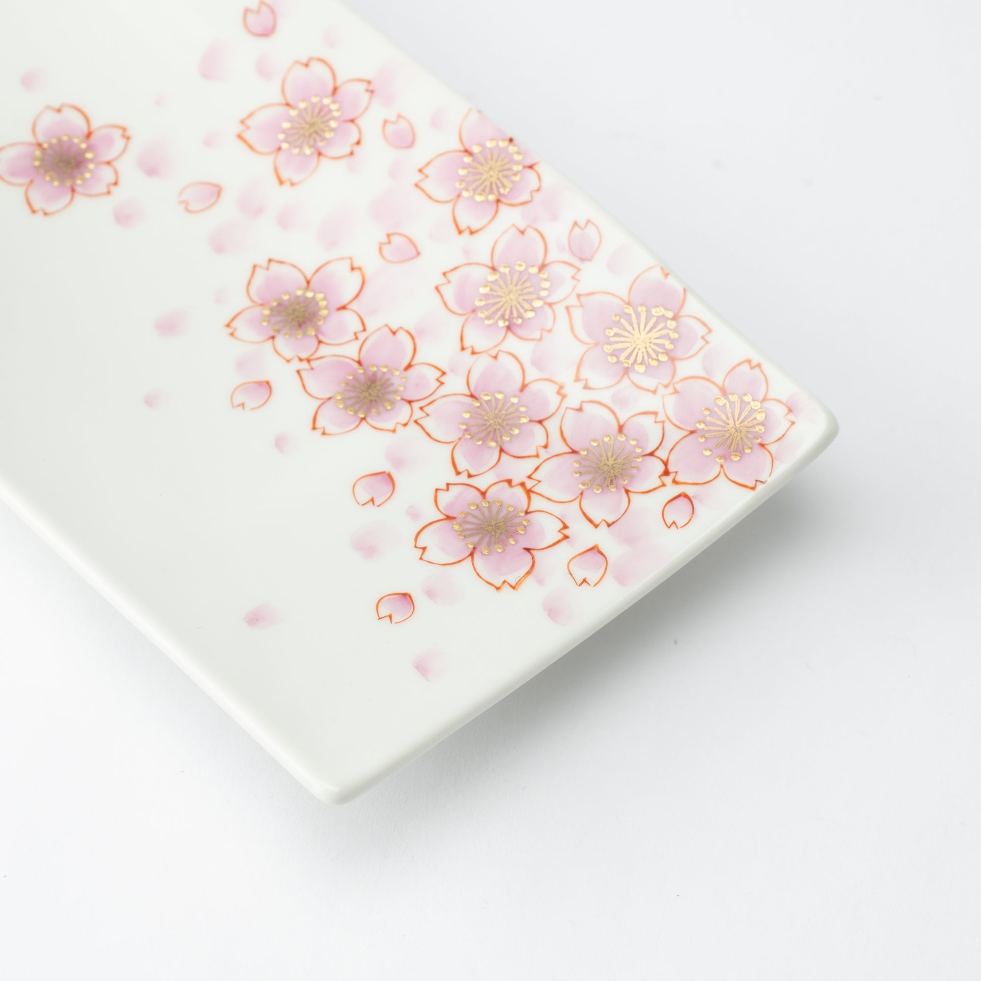 Sakura Kutani Rectangle Plate - MUSUBI KILN - Quality Japanese Tableware and Gift