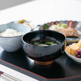 SAKURA Yamanaka Lacquerware Miso Soup Bowl - MUSUBI KILN - Quality Japanese Tableware and Gift