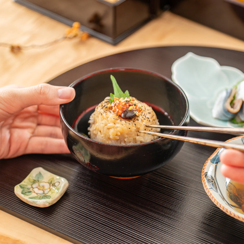 SAKURA Yamanaka Lacquerware Miso Soup Bowl - MUSUBI KILN - Quality Japanese Tableware and Gift