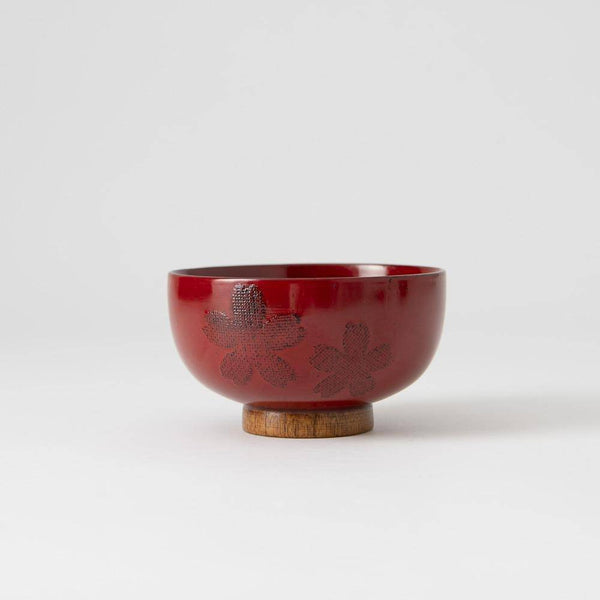 SAKURA Yamanaka Lacquerware Miso Soup Bowl - MUSUBI KILN - Quality Japanese Tableware and Gift