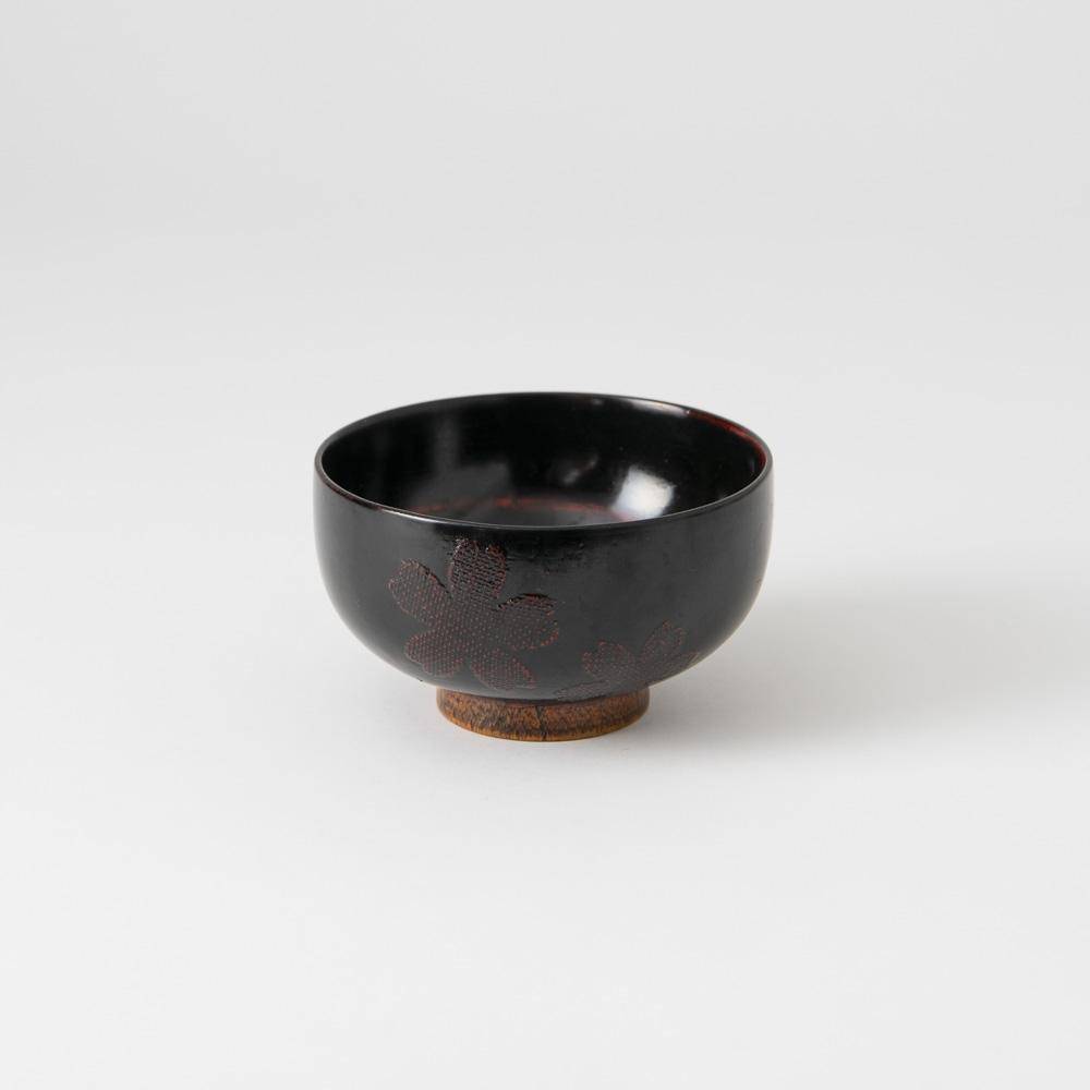 SAKURA Yamanaka Lacquerware Miso Soup Bowl - MUSUBI KILN - Quality Japanese Tableware and Gift