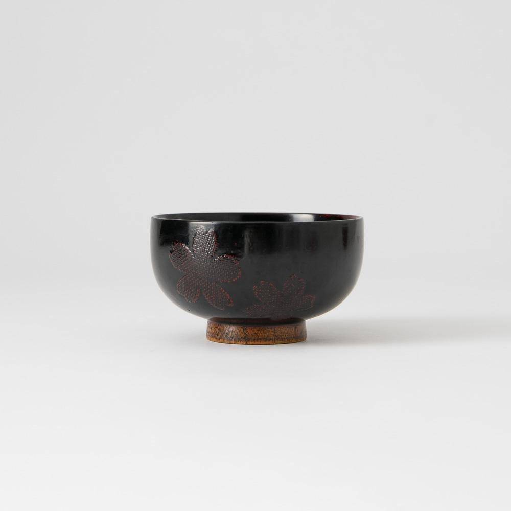 SAKURA Yamanaka Lacquerware Miso Soup Bowl - MUSUBI KILN - Quality Japanese Tableware and Gift