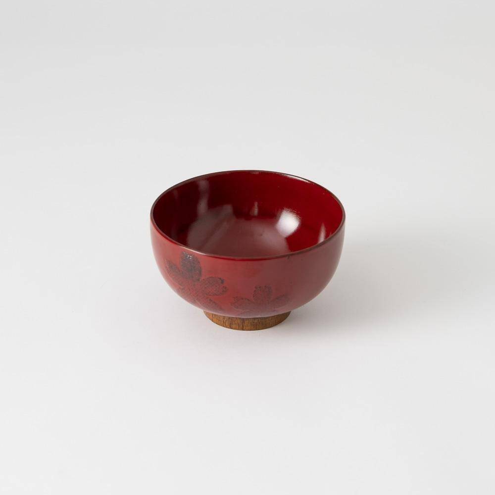 SAKURA Yamanaka Lacquerware Miso Soup Bowl - MUSUBI KILN - Quality Japanese Tableware and Gift