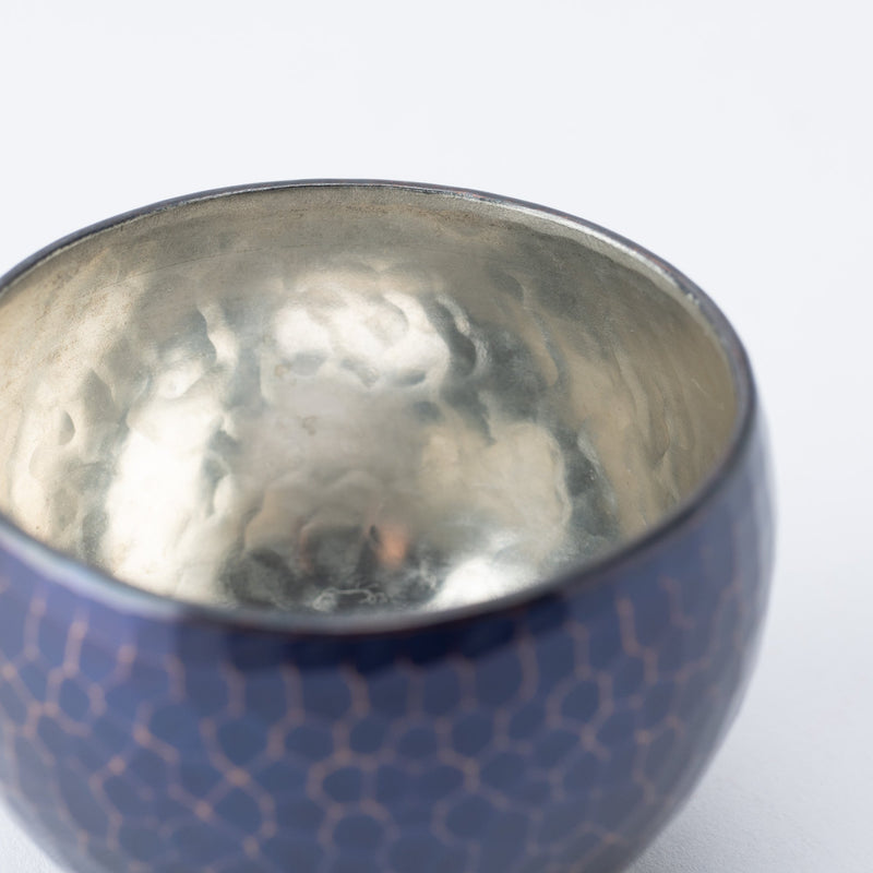 Seigado Indigo Blue Copper Guinomi Sake Cup - MUSUBI KILN - Quality Japanese Tableware and Gift