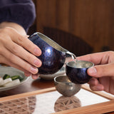 Seigado Indigo Blue Copper Guinomi Sake Cup - MUSUBI KILN - Quality Japanese Tableware and Gift