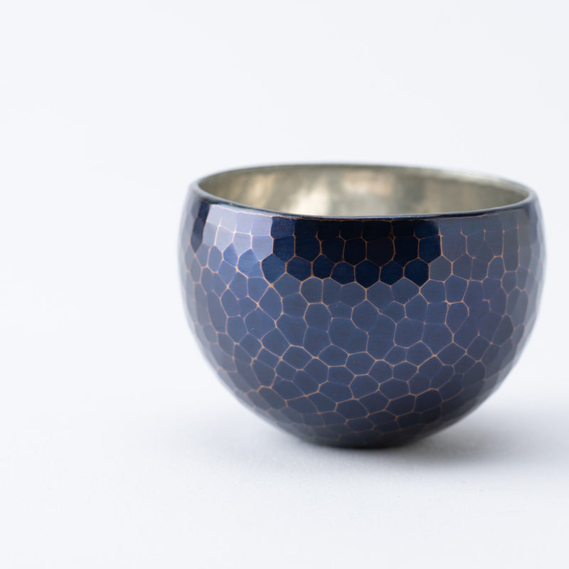 Seigado Indigo Blue Copper Guinomi Sake Cup - MUSUBI KILN - Quality Japanese Tableware and Gift