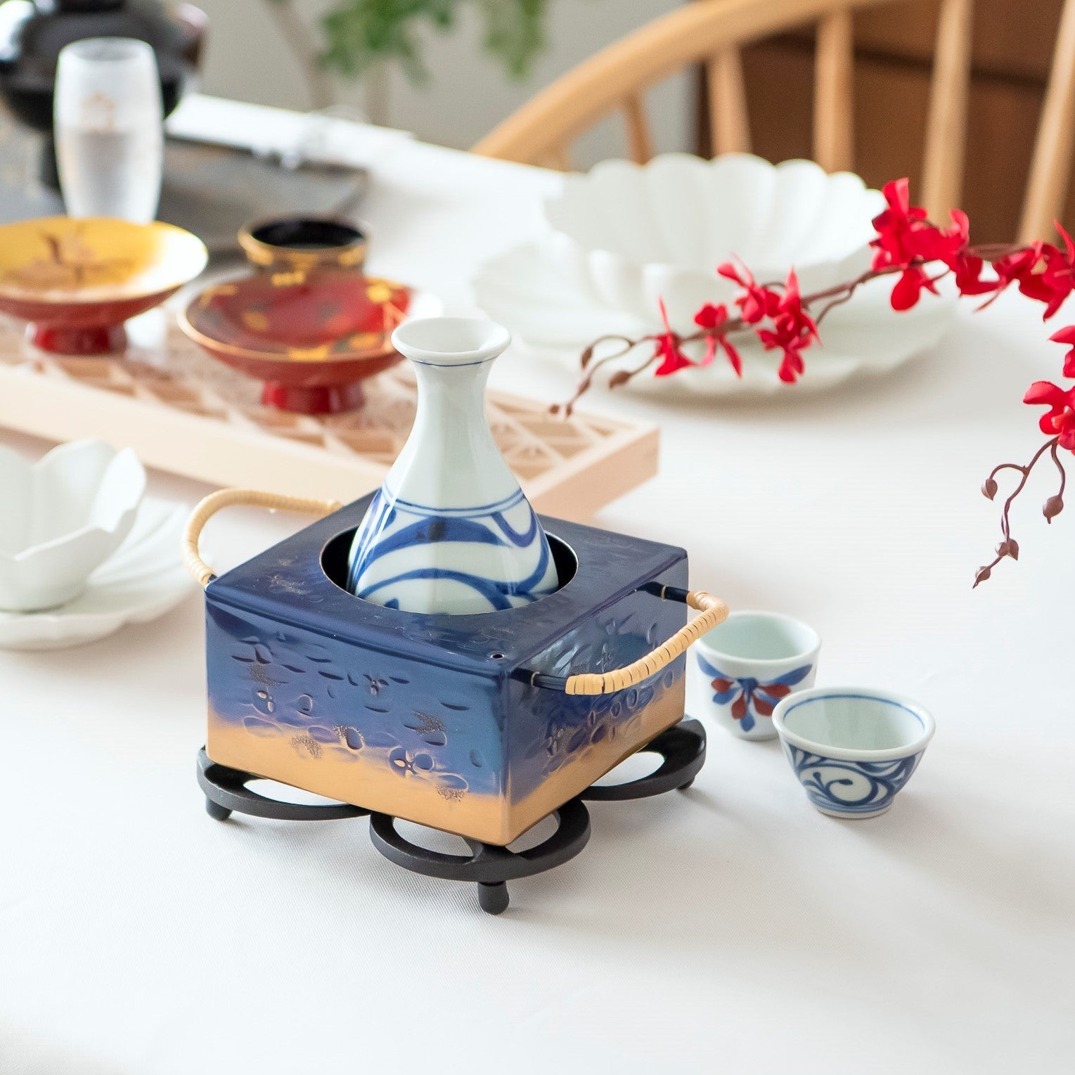 Seigado Indigo Blue Copper Sake Warmer - MUSUBI KILN - Quality Japanese Tableware and Gift