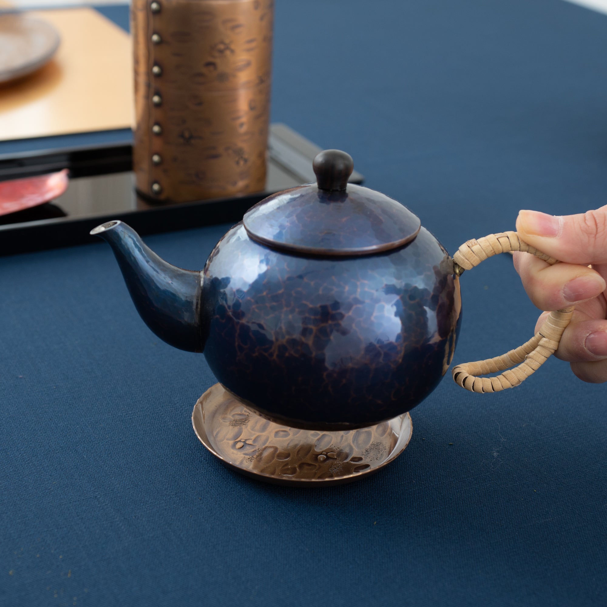 Seigado Indigo Blue Japanese Teapot 12.2oz(360ml) - MUSUBI KILN - Quality Japanese Tableware and Gift