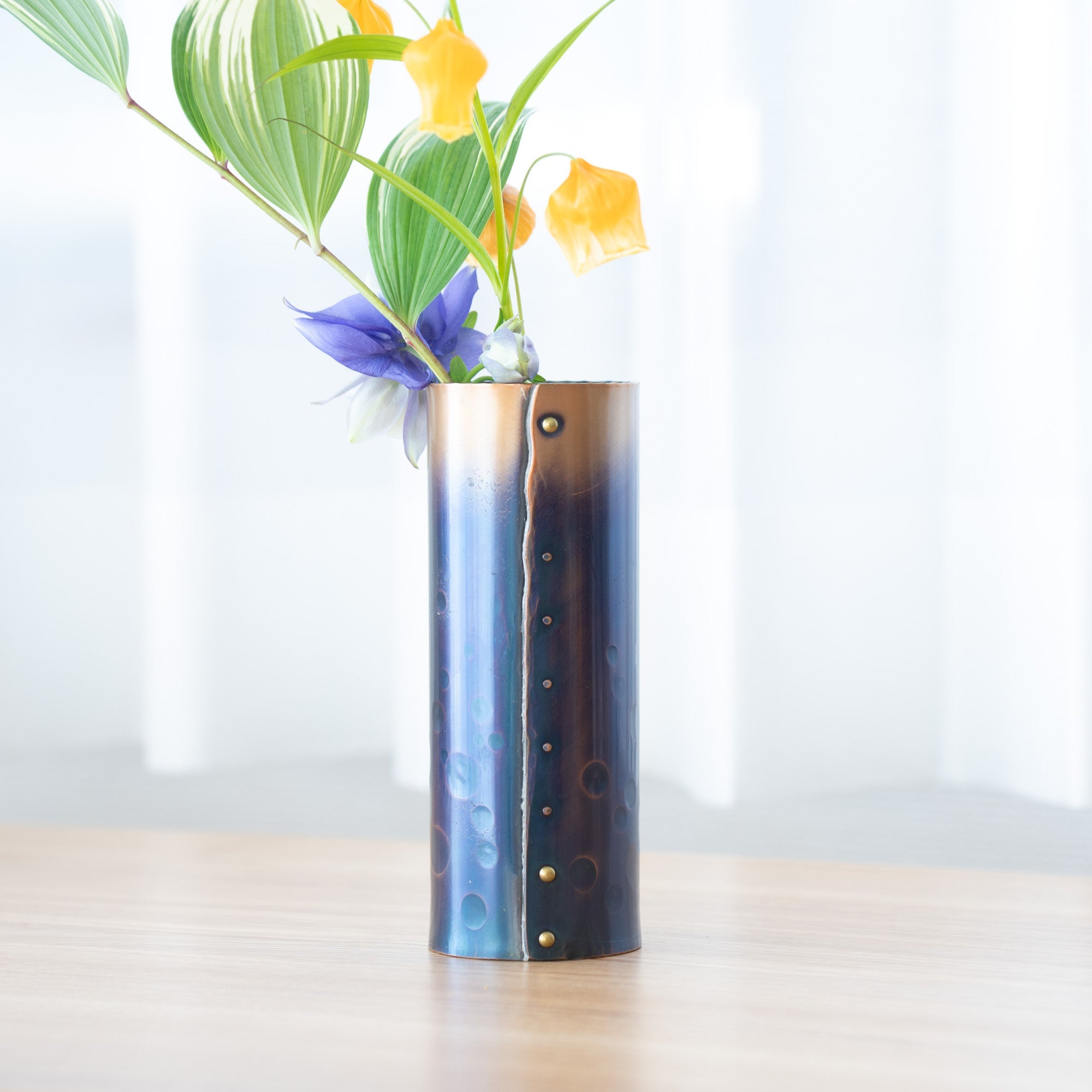 Seigado Purple Gradation Copper Single - Flower Vase - MUSUBI KILN - Quality Japanese Tableware and Gift