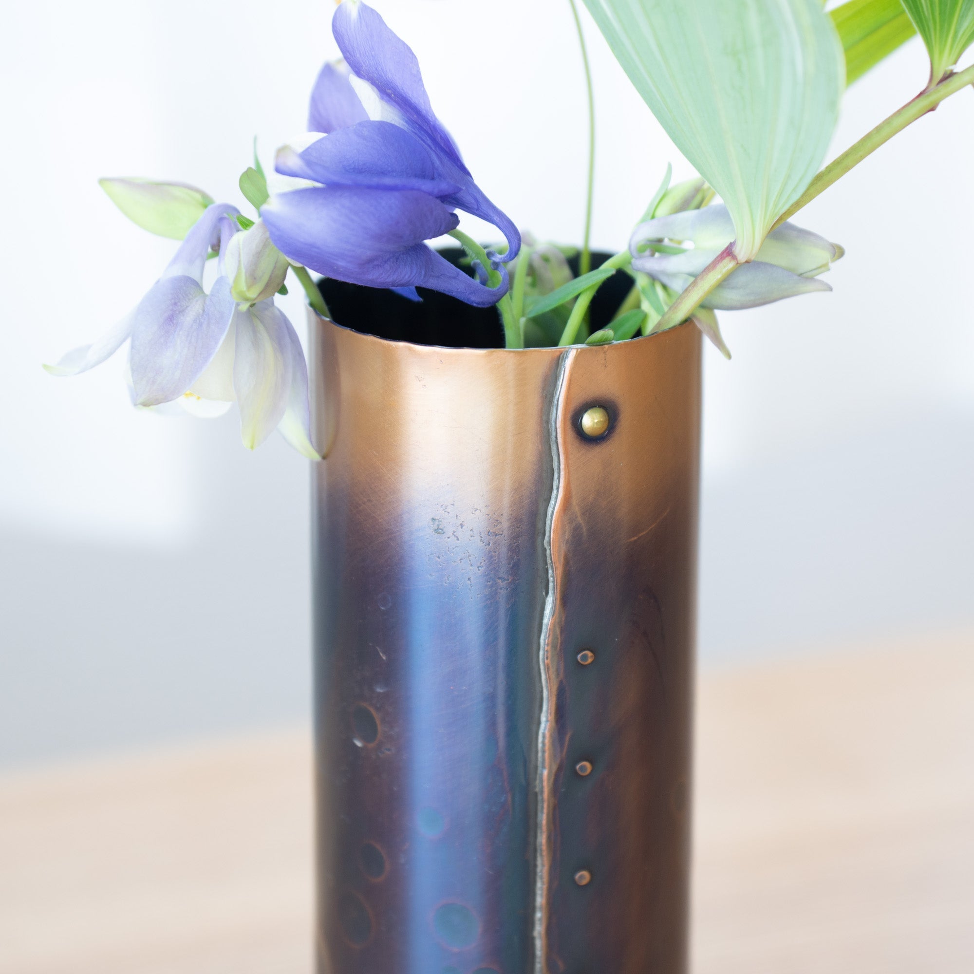 Seigado Purple Gradation Copper Single - Flower Vase - MUSUBI KILN - Quality Japanese Tableware and Gift