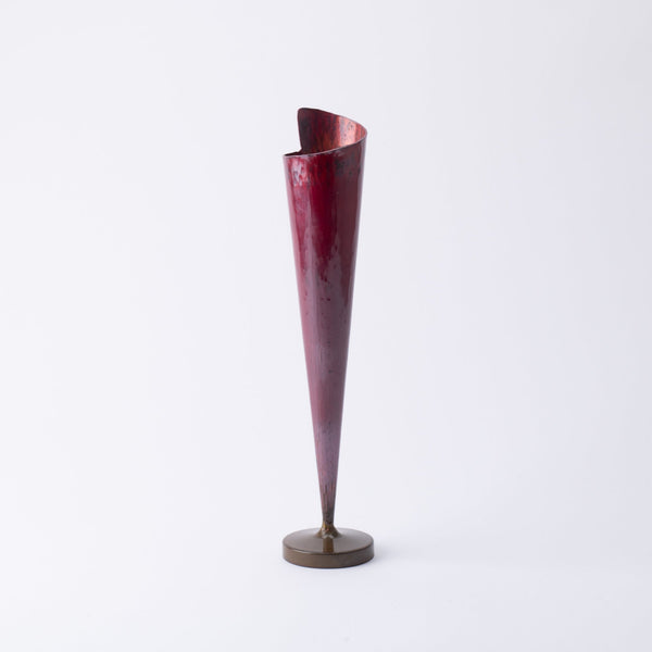 Seigado Red Copper Single - Flower Vase - MUSUBI KILN - Quality Japanese Tableware and Gift