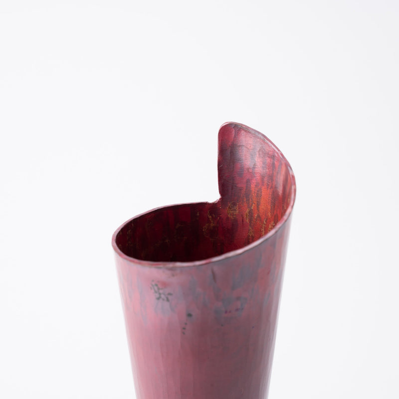 Seigado Red Copper Single - Flower Vase - MUSUBI KILN - Quality Japanese Tableware and Gift