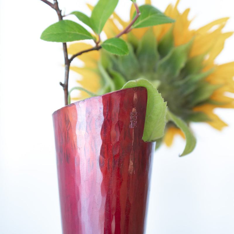 Seigado Red Copper Single - Flower Vase - MUSUBI KILN - Quality Japanese Tableware and Gift