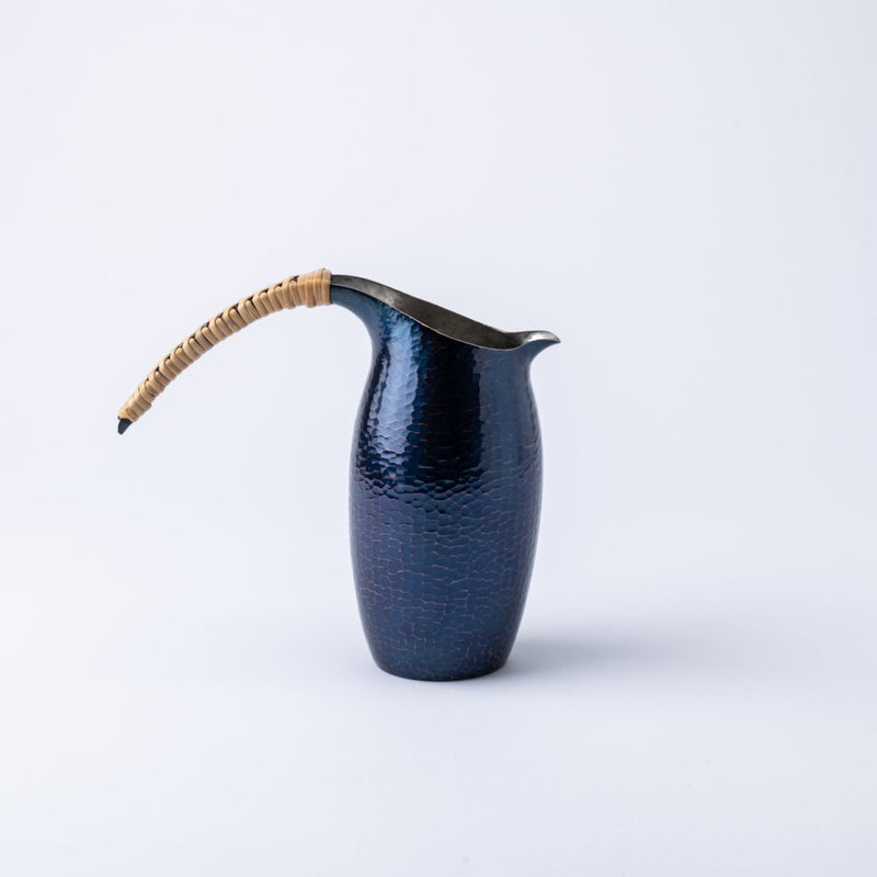 Seigado Tales of a Century Indigo Blue Chirori Copper Sake Carafe - MUSUBI KILN - Quality Japanese Tableware and Gift