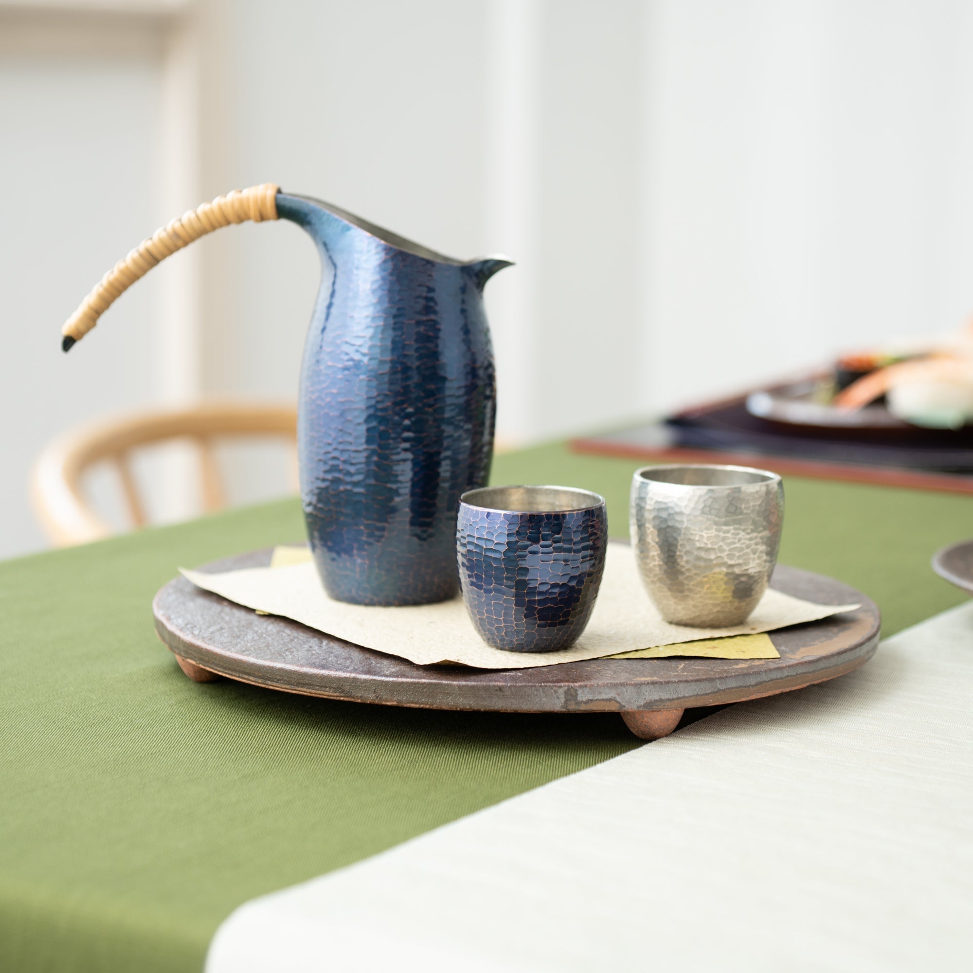 Seigado Tales of a Century Indigo Blue Guinomi Sake Cup - MUSUBI KILN - Quality Japanese Tableware and Gift