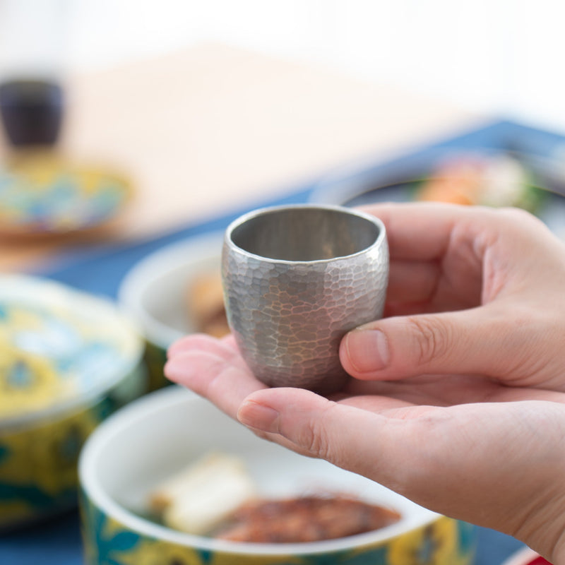 Seigado Tales of a Century Silver Guinomi Sake Cup - MUSUBI KILN - Quality Japanese Tableware and Gift