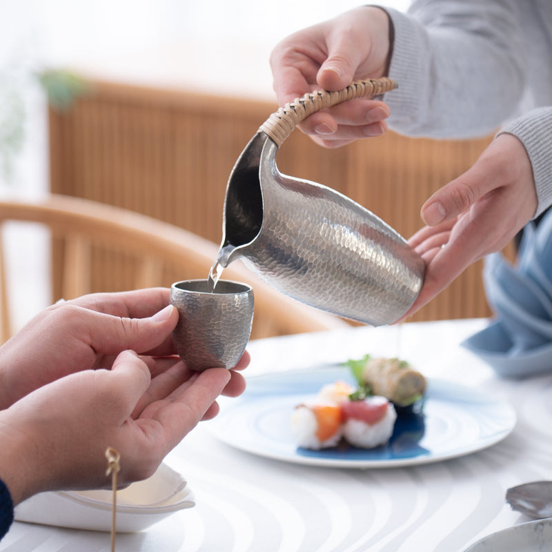 Seigado Tales of a Century Silver Guinomi Sake Cup - MUSUBI KILN - Quality Japanese Tableware and Gift