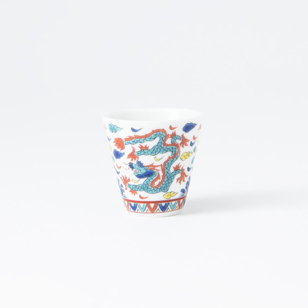 Seikou Kiln Banreki Dragon Kutani Ochoko Sake Cup - MUSUBI KILN - Quality Japanese Tableware and Gift