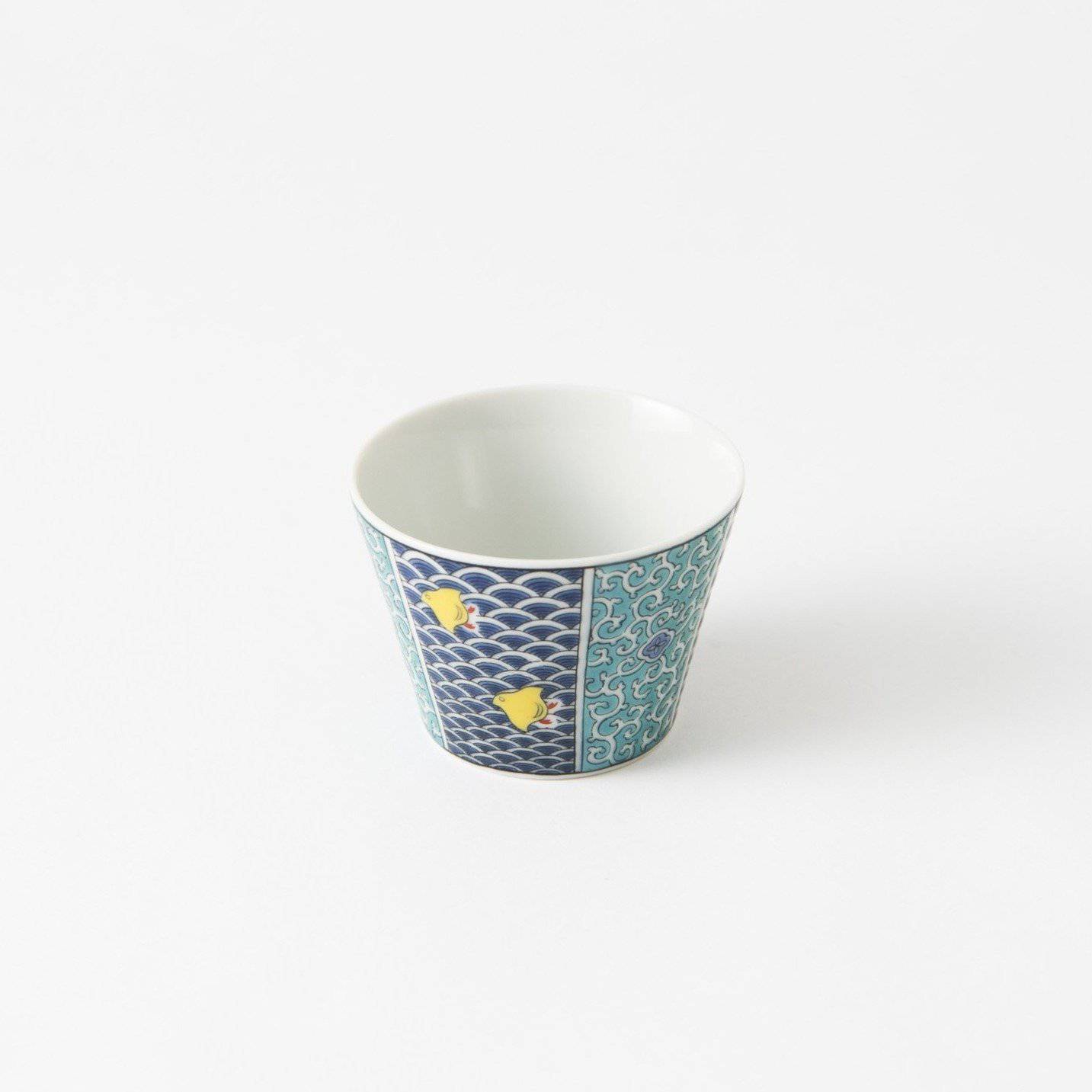 Seikou Kiln Chidori Kutani Guinomi Sake Cup - MUSUBI KILN - Quality Japanese Tableware and Gift