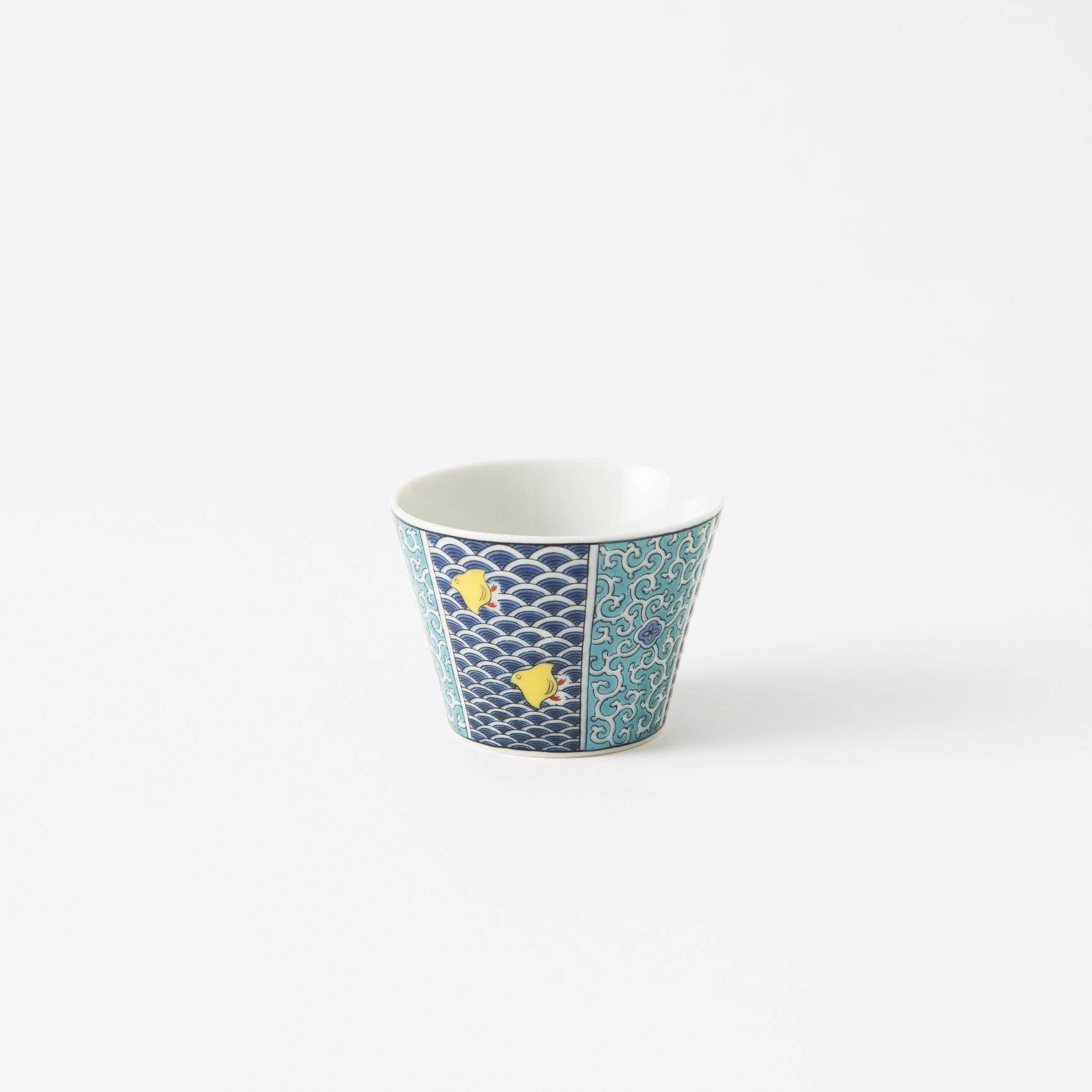 Seikou Kiln Chidori Kutani Guinomi Sake Cup - MUSUBI KILN - Quality Japanese Tableware and Gift