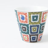 Seikou Kiln Color Tiles Kutani Ochoko Sake Cup - MUSUBI KILN - Quality Japanese Tableware and Gift