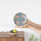 Seikou Kiln Color Tiles Kutani Round Plate - MUSUBI KILN - Quality Japanese Tableware and Gift