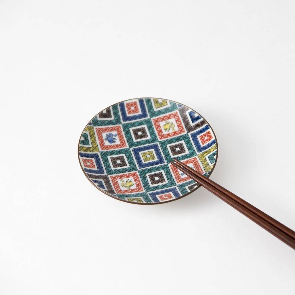 Seikou Kiln Color Tiles Kutani Sauce Plate - MUSUBI KILN - Quality Japanese Tableware and Gift