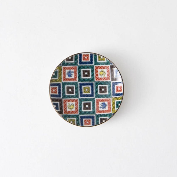 Seikou Kiln Color Tiles Kutani Sauce Plate - MUSUBI KILN - Quality Japanese Tableware and Gift