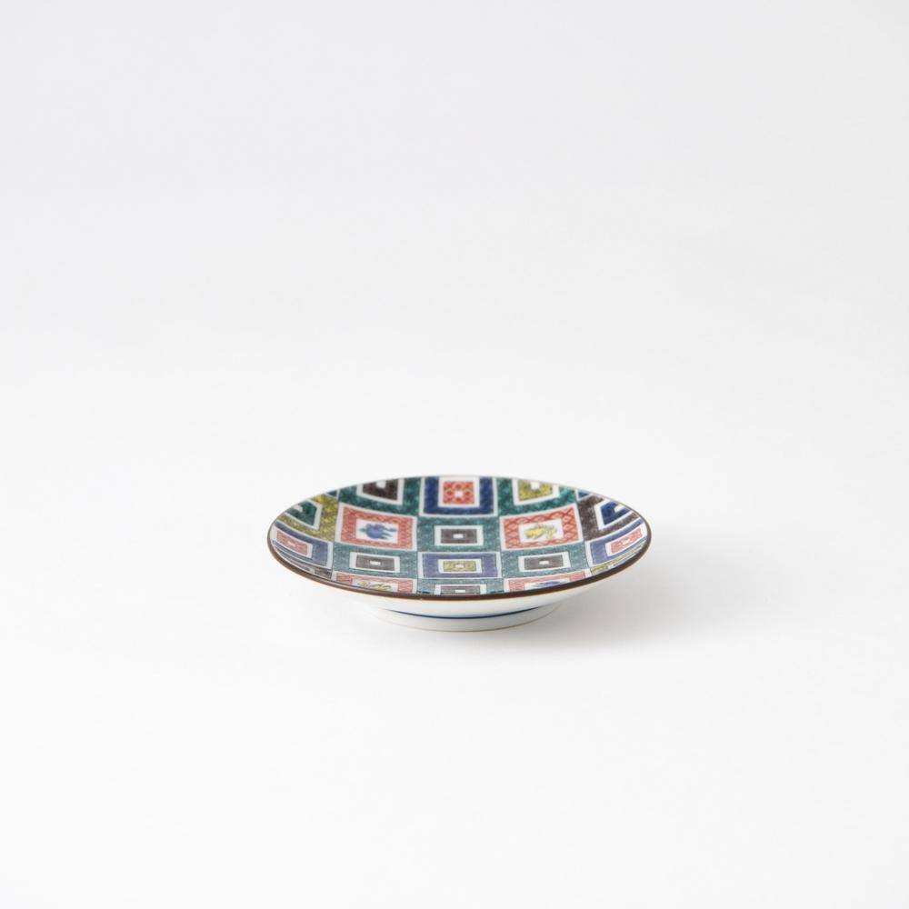 Seikou Kiln Color Tiles Kutani Sauce Plate - MUSUBI KILN - Quality Japanese Tableware and Gift