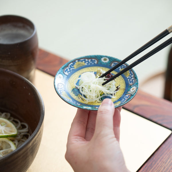 Seikou Kiln Crane Kutani Sauce Plate - MUSUBI KILN - Quality Japanese Tableware and Gift