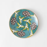 Seikou Kiln Dancing Cranes Kutani Round Plate - MUSUBI KILN - Quality Japanese Tableware and Gift