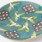 Seikou Kiln Dancing Cranes Kutani Round Plate - MUSUBI KILN - Quality Japanese Tableware and Gift