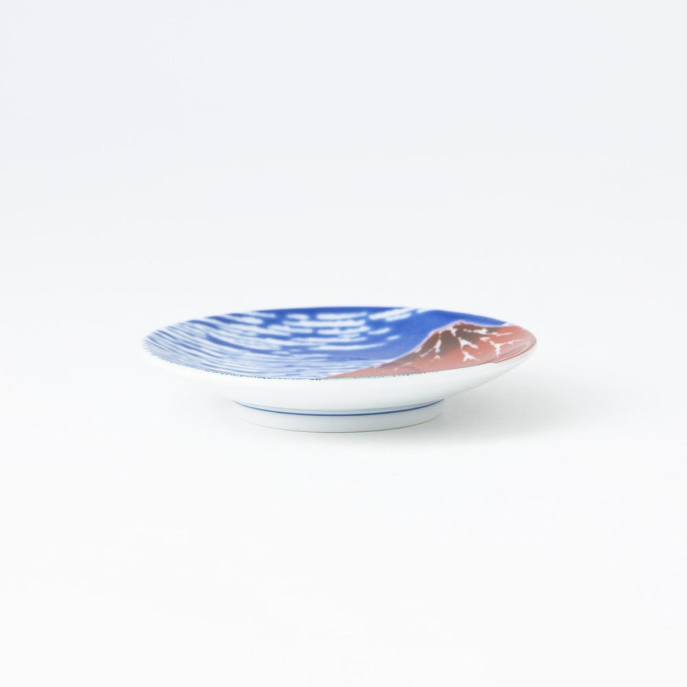 Seikou Kiln Hokusai Fuji Kutani Sauce Plate - MUSUBI KILN - Quality Japanese Tableware and Gift