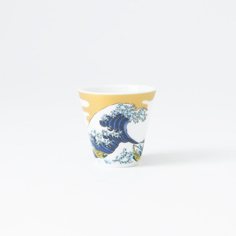 Seikou Kiln Hokusai Wave Kutani Ochoko Sake Cup - MUSUBI KILN - Quality Japanese Tableware and Gift