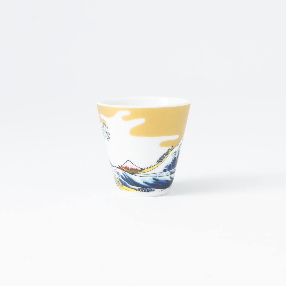 Seikou Kiln Hokusai Wave Kutani Ochoko Sake Cup - MUSUBI KILN - Quality Japanese Tableware and Gift