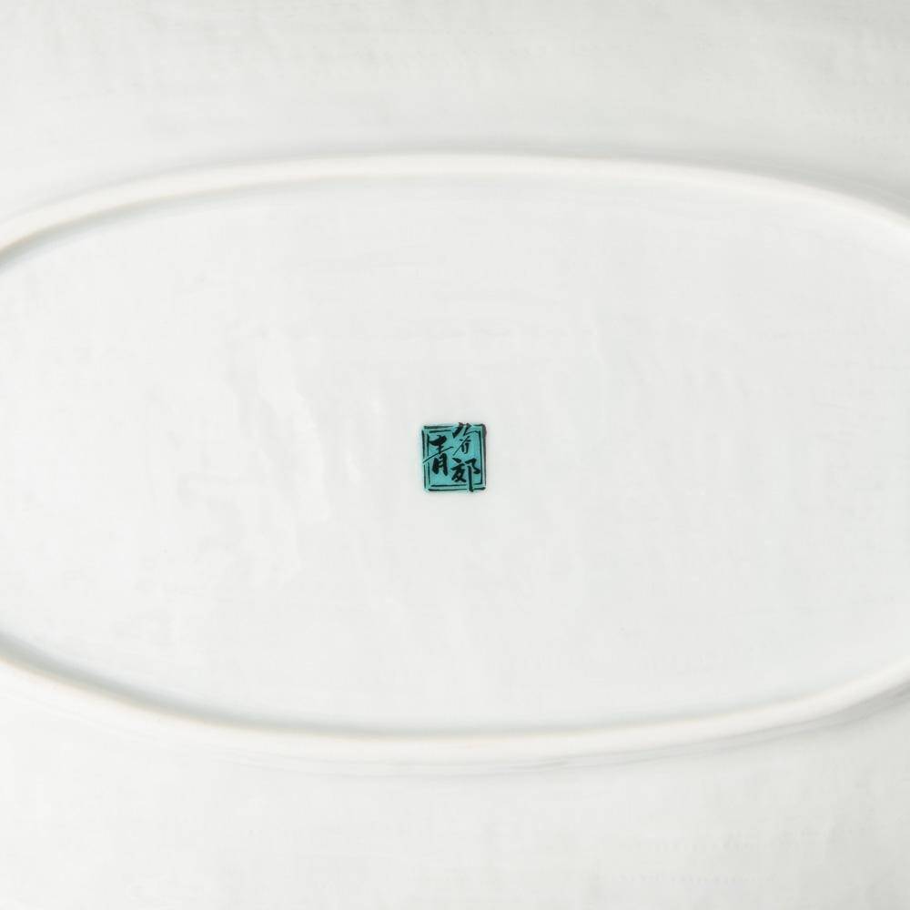 Seikou Kiln Hokusai Wave Kutani Rectangle Plate - MUSUBI KILN - Quality Japanese Tableware and Gift